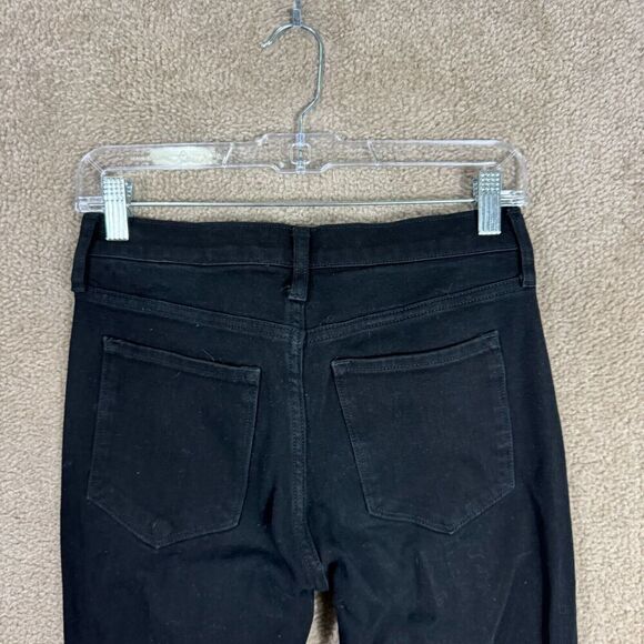 Banana Republic Skinny Jeans Women's 26 Black High Rise‎ Premium Denim Raw Hem - Picture 11 of 15